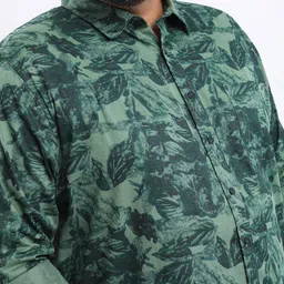 HIGHLANDER Men Plus Size Regular Fit Floral Printed Casual Cotton Shirt image 2