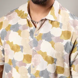 Instafab Plus Classic Abstract Printed Cotton Casual Shirt image 4