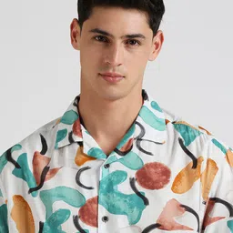 Pepe Jeans Abstract Printed Relaxed Cotton Modal Casual Shirt image 2