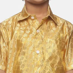 Sethukrishna Boys Gold-Toned Self Design Casual Shirt image 2