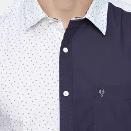 VUDU Comfort Colourblocked Cotton Spread Collar Casual Shirt image 4