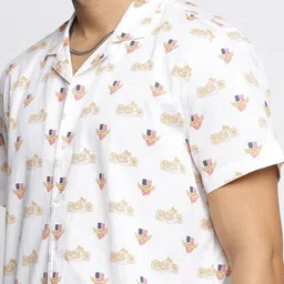 SHOWOFF Premium Conversational Printed Cuban Collar Short Sleeves Cotton Casual Shirt image 2