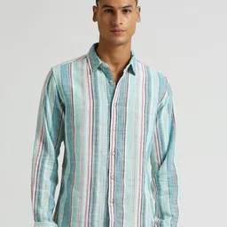 Pepe Jeans Striped Spread Collar Cotton Curved Casual Shirt image 2