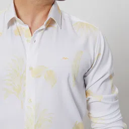 Mufti ss-24 Slim Fit Tropical Printed Spread Collar Long Sleeves Casual Shirt image 3
