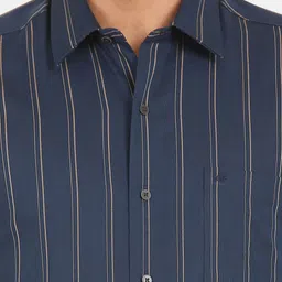 Arrow Men Blue Striped Formal Shirt image 4