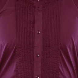 ASCIIBLUES Spread Collar Pin Tucks Detail Cotton Tuxedo Shirt image 2