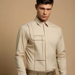 HE SPOKE Smart Tailored Fit Cotton Casual Shirt image 2