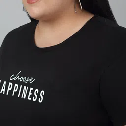 Trend Level Plus Size Typography Printed Round Neck Short Sleeves Cotton Casual T-shirt image 3