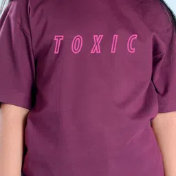 NUSYL Girls Typography Printed Drop-Shoulder Sleeves Oversized T-shirt image 3