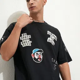 HIGHLANDER Typography Printed Drop Shoulder Oversized T-shirt image 2