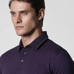 Van Heusen Geometric Printed Polo Collar Cotton Casual T-shirt image 2