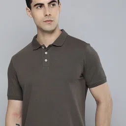 Mast & Harbour Brown Polo Collar Cotton Regular T-shirt image 2