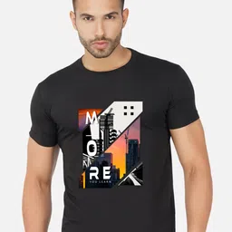 CHOZI Pack of 2 Graphic Printed Round Neck Regular Fit Cotton T-Shirt image 2