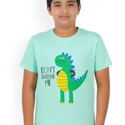 PRIDE APPAREL Boys Green & White 3 Printed Running T-shirt image 2