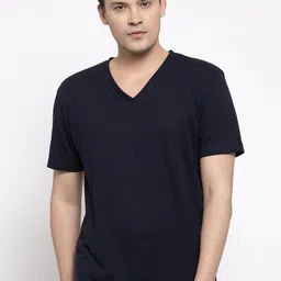 Friskers Pack Of 2 V-Neck Slim Fit Cotton T-shirts image 2