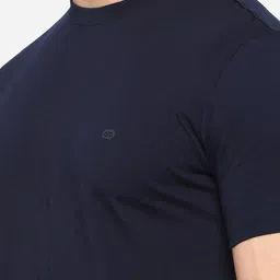 JADE BLUE Men Pure Cotton  Solid Regular Fit T-shirt image 2