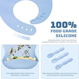 serplex Silicone Baby Feeding Set 10 Piece Toddler Weaning Set with Suction Bowl Plate - Silicone image 2