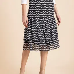 Moomaya Printed Tiered Midi Skirt image 3