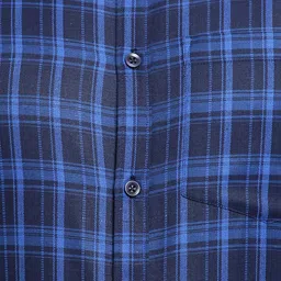 D Kumar Men Blue Standard Checked Formal Shirt image 5