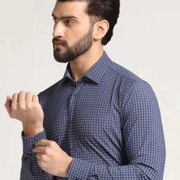 Blackberrys TechPro India Slim Fit Checks Spread Collar Long Sleeves Formal Shirt image 3