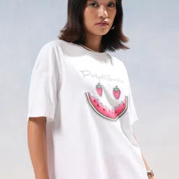 street by tokyo talkies Tokyo Talkies Women Graphic Printed Cotton Boxy T-shirt image 2