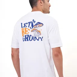 ZU Printed Round Neck Drop Shoulder Sleeves Cotton Oversized T-shirt image 2