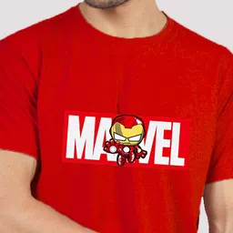 Greylongg Red Typography Printed Round Neck Short Sleeves T-Shirt image 2