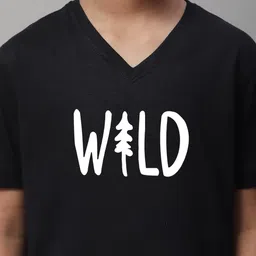 Friskers Boys Typography Printed V-Neck Cotton Bio Wash Regular T-shirt image 2