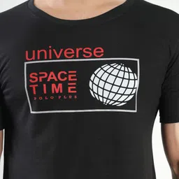 Polo Plus Men Typography Printed Bio Finish Applique T-shirt image 2