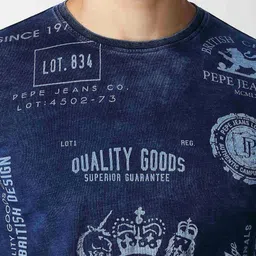 Pepe Jeans Men Blue Printed T-shirt image 2