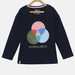 3PIN Girls Pack Of 2 Black Typography Printed T-shirts image 4