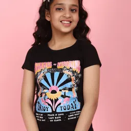 V-Mart Girls Typography Printed Cotton T-shirt image 2
