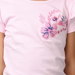 V-Mart Girls Floral Printed Round Neck T-shirt image 3
