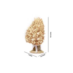 handzon Ivory Inverted Heart Shaped Sola Natural Dried Flowers On Conical Wooden Base image 3