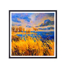 999Store Yellow & Blue Nature Scenery Printed Canvas Wall Art image 2