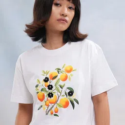 street by tokyo talkies Tokyo Talkies Women Graphic Printed Drop-Shoulder Sleeves Cotton Relaxed Fit T-shirt image 2