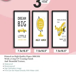 SAF White & Yelow 3 Pieces Painting Wall Arts image 3