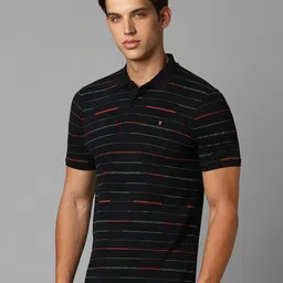 Louis Philippe Sport Striped Polo Collar Slim Fit T-shirt image 3