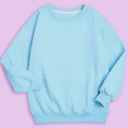 NUSYL Kids Typography Printed Oversized Fleece Sweatshirt image 4