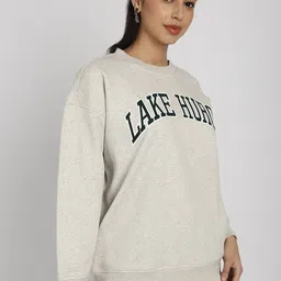 Rute Typography Printed Cotton Pullover Sweatshirt image 3