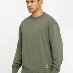 Basics Round Neck Cotton Comfort Fit Pullover Sweatshirt image 3