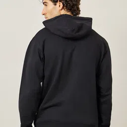 Styli Black Hooded Long Sleeves Relaxed Fit Pullover Sweatshirt image 3