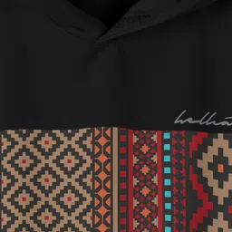 HELLCAT Boys Geometric Printed Cotton Hooded Sweatshirt image 2