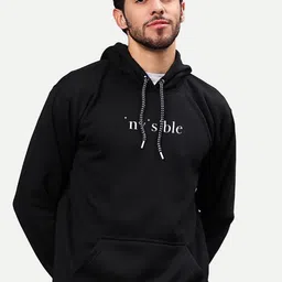 Mad Over Print Typography Printed Hooded Fleece Pullover image 3