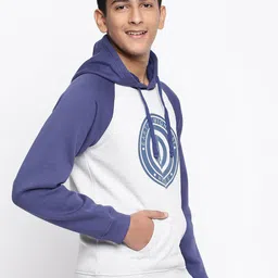 Lil Tomatoes Boys Navy Blue Printed Hooded Sweatshirt image 3