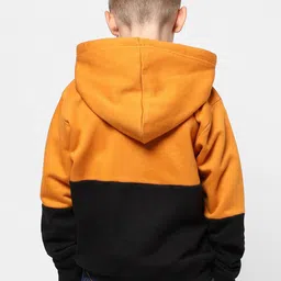 Instafab Boys Colourblocked Hooded Pullover Cotton Sweatshirt image 3