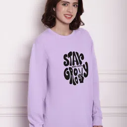 Imsa Moda Typography Printed Drop Shoulder Sleeves Oversized Pullover image 5