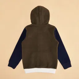 Pantaloons Junior Boys Colourblocked Hooded Front-Open Sweatshirt image 3