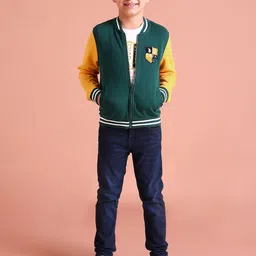 U.S. Polo Assn. Kids Green and Yellow Colourblocked Sweatshirt image 3