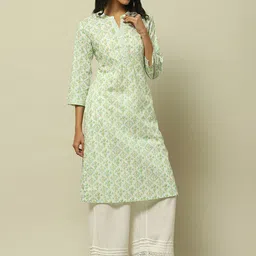 Rangriti Geometric Embellished V Neck Straight Kurta image 3